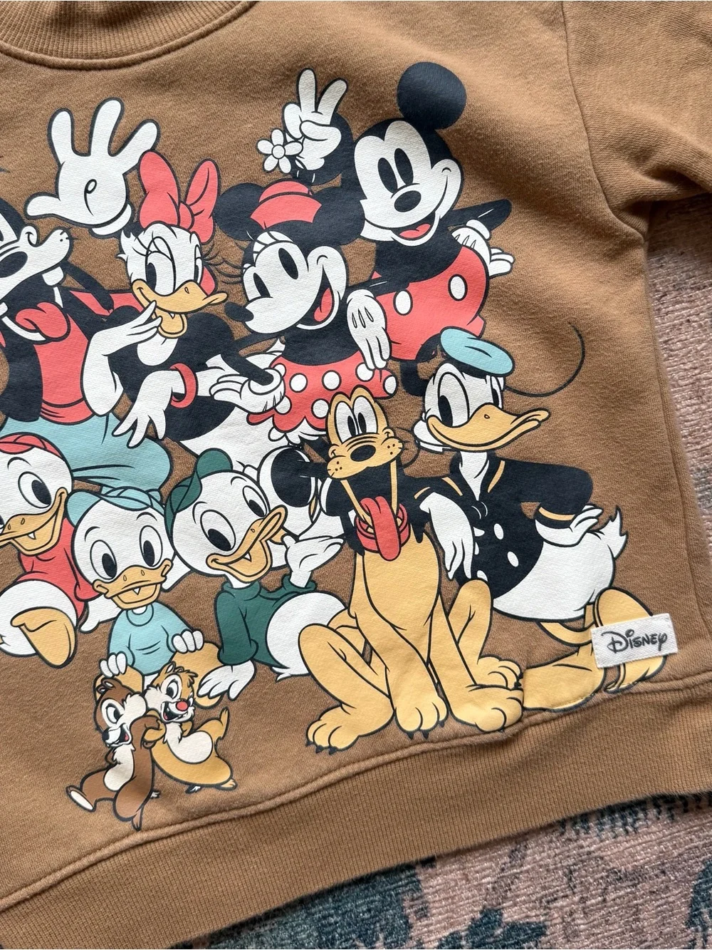 H&M x Disney Characters Crewneck Sweatshirt in Brown - 3/4T